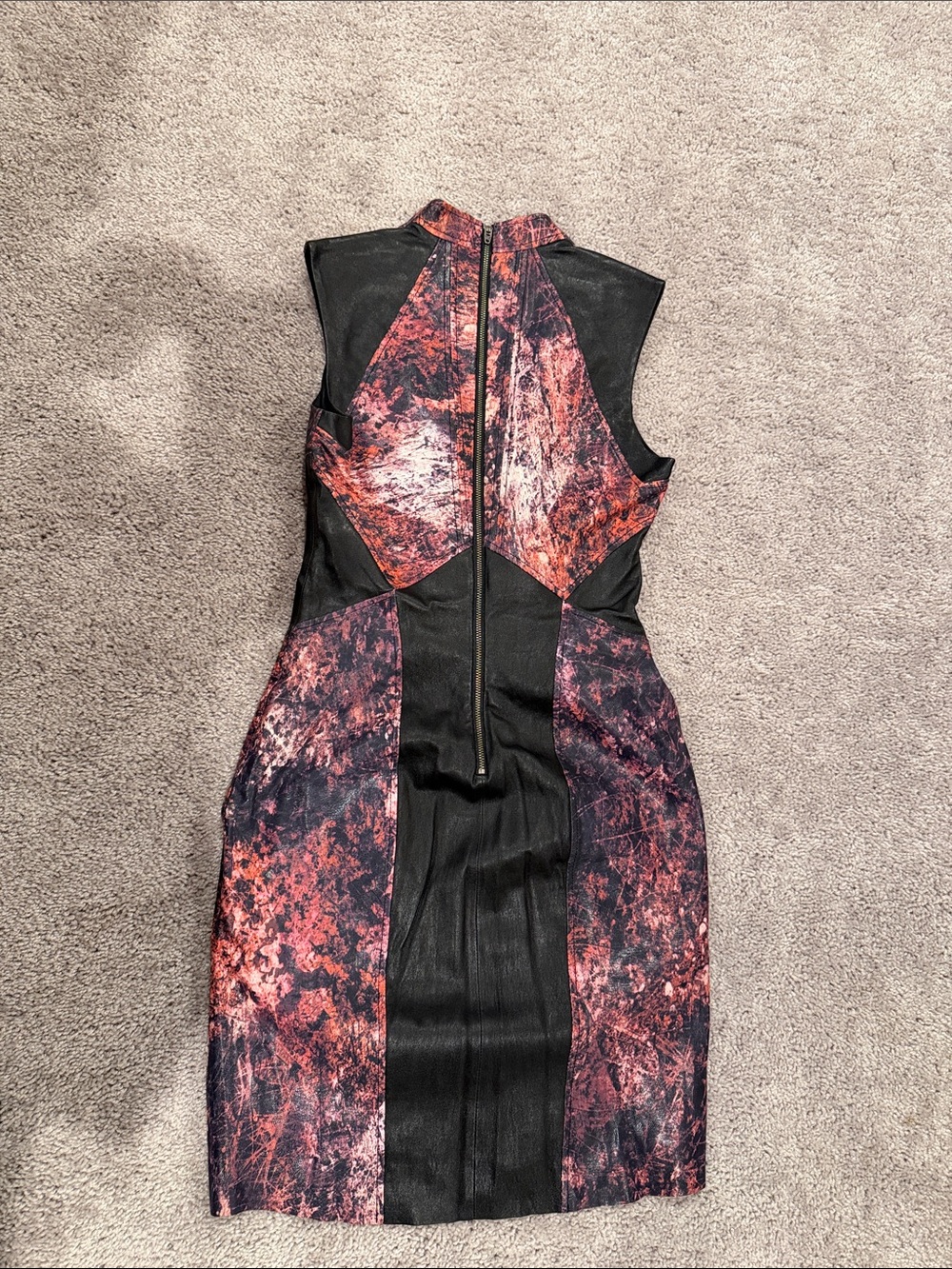 Helmut Lang Abstract Print Soft Leather Dress - Picture 9 of 11